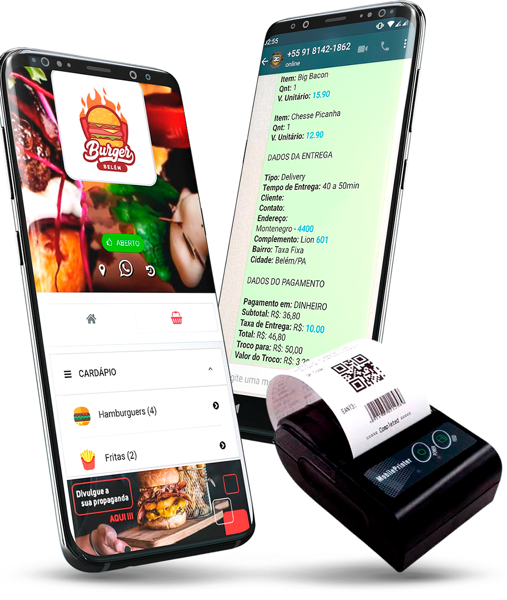 Cardápio no celular